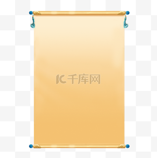 国潮中国古风立体金色卷轴边框图片