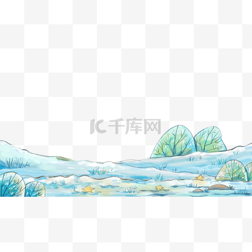 冬季冬景植物雪地底边图片