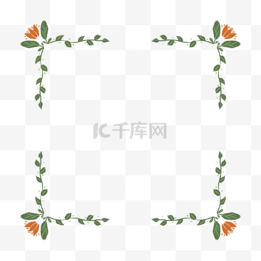 中式复古印花藤蔓植物方框对话框图片