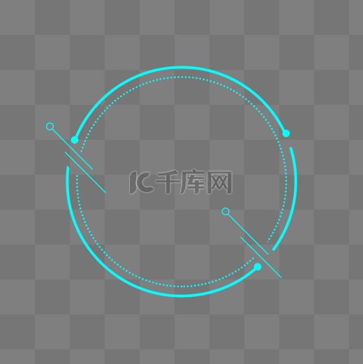 蓝色科技感边框圆框图片