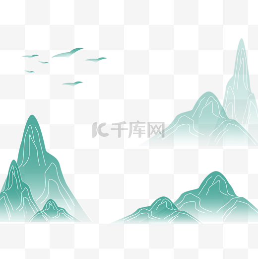 中式意境山水底纹图片