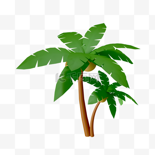 3D夏天夏季椰子树椰树植物树木图片