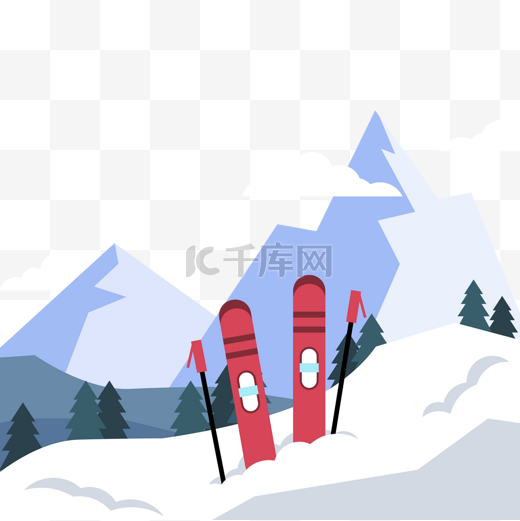 冬季滑雪场景创意图片