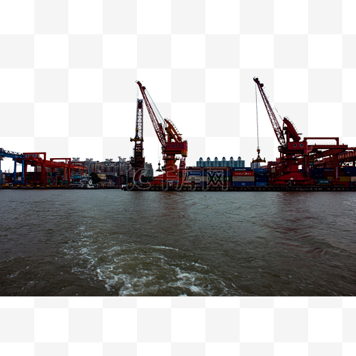 广州珠江黄埔港口货运码头黄昏图片