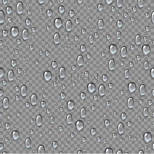 水滴无缝图案窗户上的雨滴使玻璃起雾新鲜的雨滴冷凝浇水隔离矢量纹理水滴无缝图案窗户上的雨滴使玻璃起雾新鲜的雨滴冷凝水隔离图片