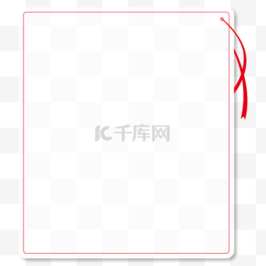 极简百搭红色丝带半透明便笺图片