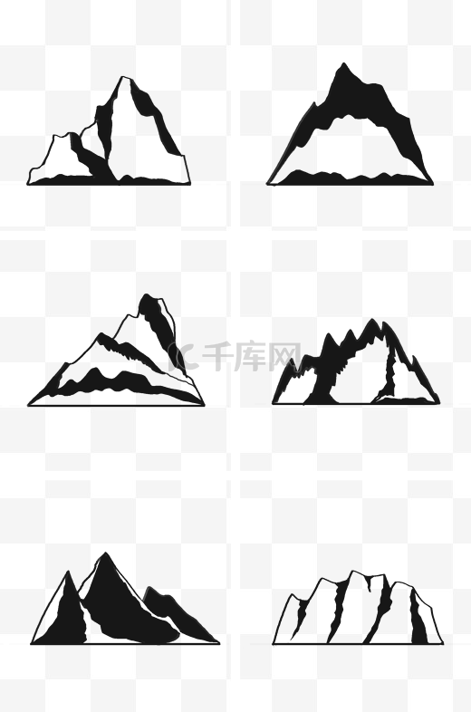 美式素描山山峰扁平图片
