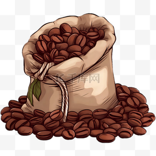 卡通咖啡豆袋装咖啡图片