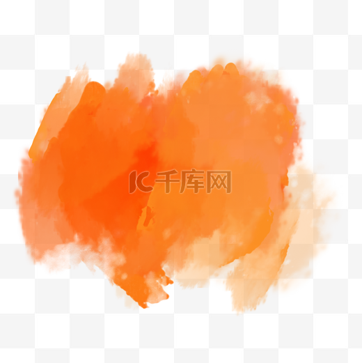 笔刷晕染半透明形状艺术水彩橙色图片