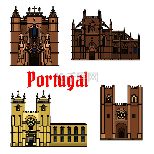 葡萄牙的历史观光和建筑。图片