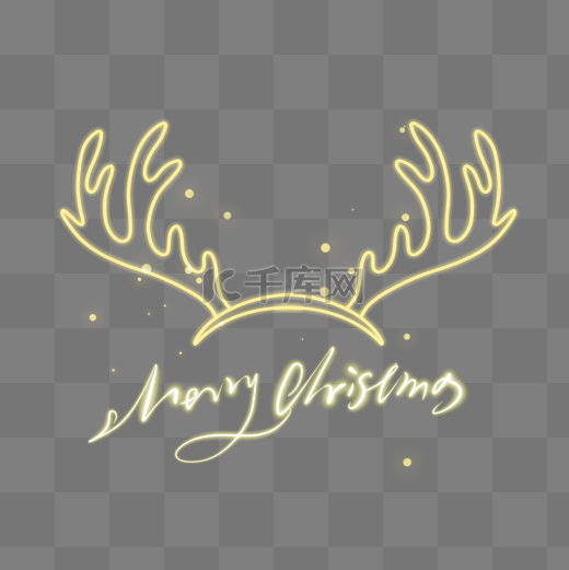 圣诞光效梦幻霓虹灯麋鹿鹿角图片