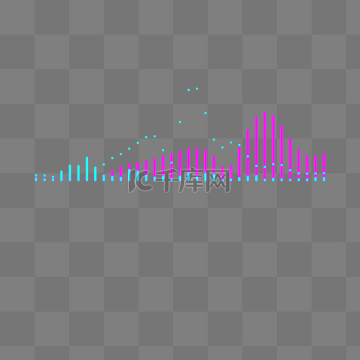 紫色赛博朋克霓虹音量波浪数据分析图片