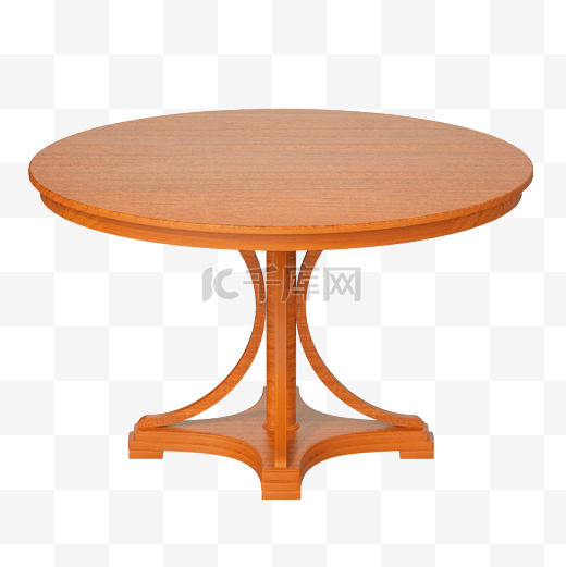 3DC4D立体仿真木桌圆桌餐桌桌子图片