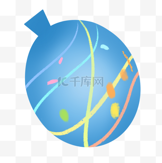 蓝色透亮气球彩色条纹日本夏日祭水風船图片