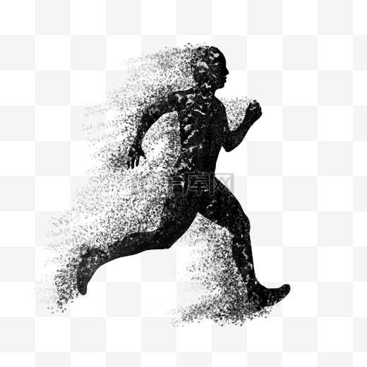 奔跑的人剪影抽象风格图片