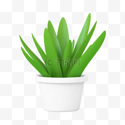 绿色C4D立体3D盆栽植物绿植图片