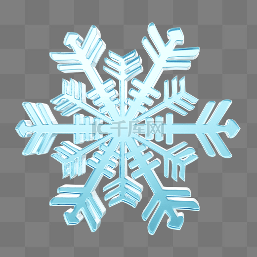 3D立体C4D雪花雪透明寒冷冬天图片