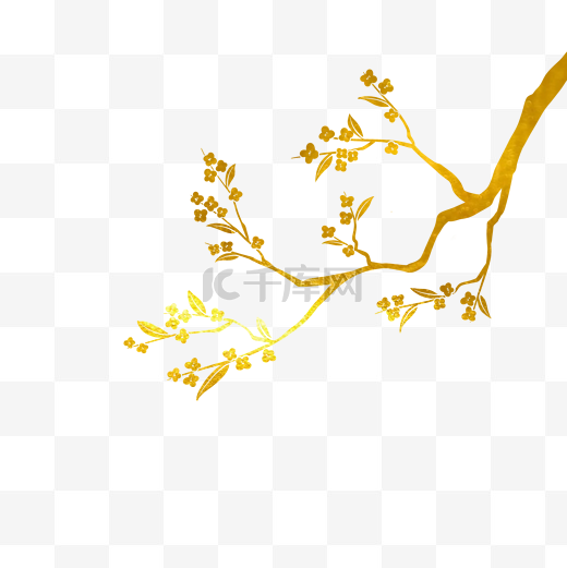 金箔鎏金植物桂花图片