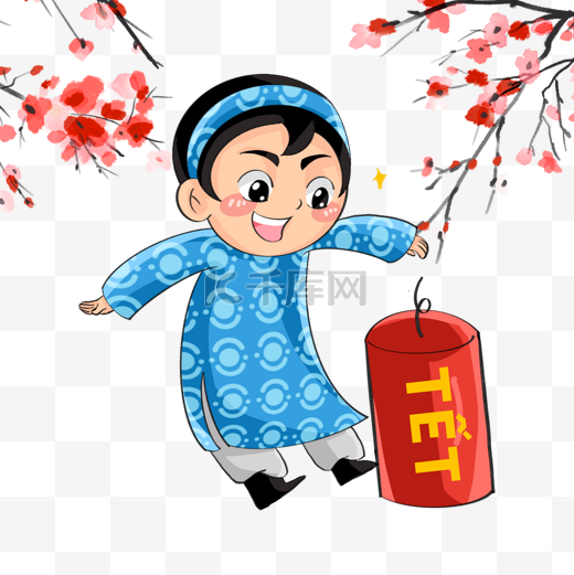 越南新年春节放爆竹图片