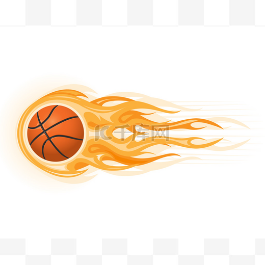 篮球球在火焰中图片