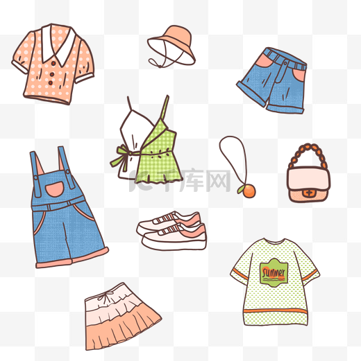 夏季衣服单品搭配套图图片