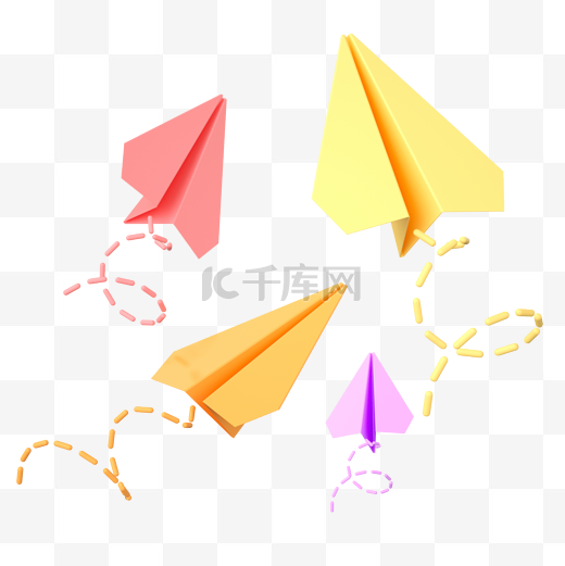 3DC4D立体纸飞机飞翔放飞梦想图片