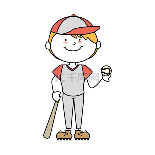 男孩卡通棒球快乐隔震的设计图片