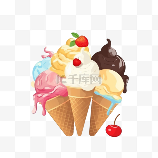 卡通手绘冷饮冰淇淋图片