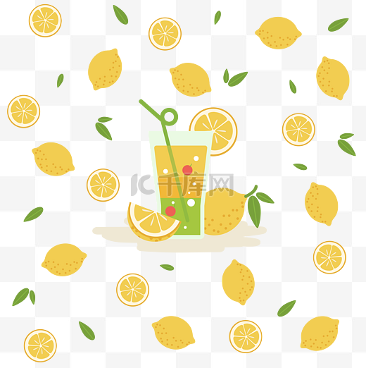 夏天水果柠檬底纹图片
