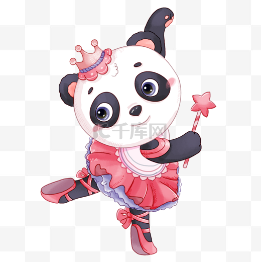 手拿魔法棒跳舞的熊猫图片