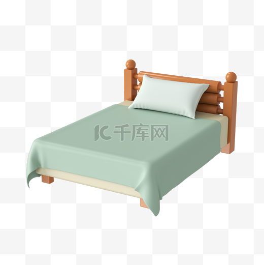 C4D家具双人床图片