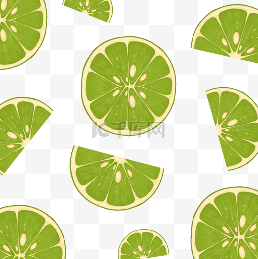 水果柠檬青柠平铺底纹图片