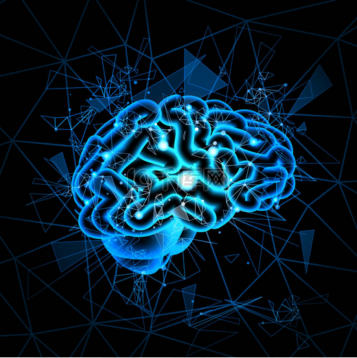 大脑神经元活动，医学思维智力概念横幅广告图片