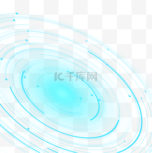 三维光纤抽象蓝色科技圆形光效图片