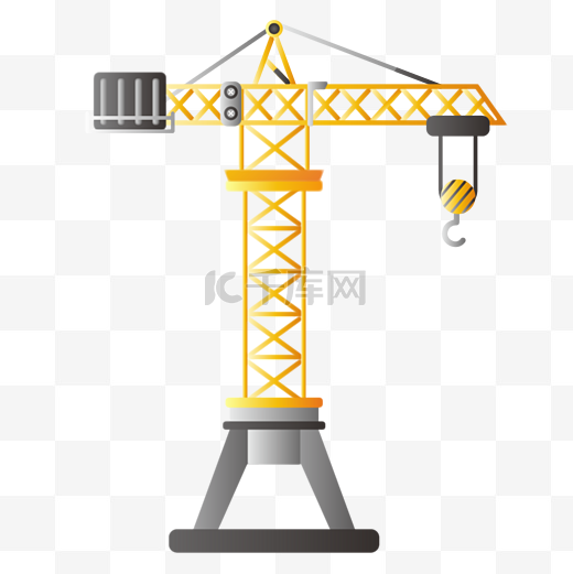 劳动节微立体工程塔吊图片