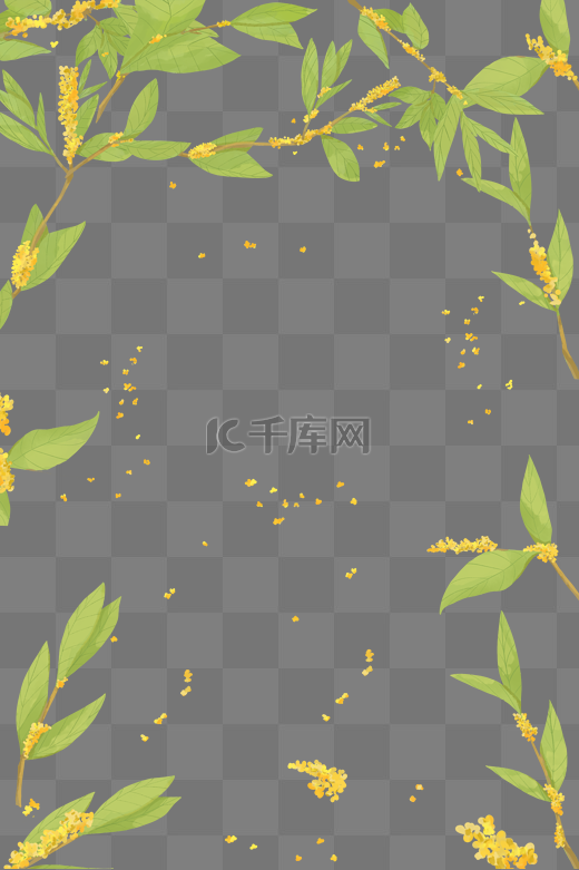 秋季桂花花瓣边框图片