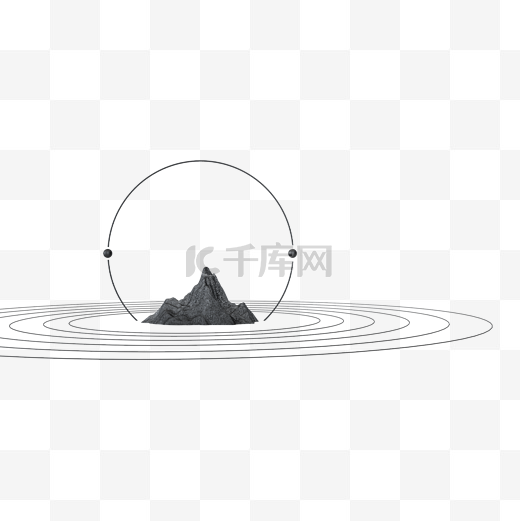 C4D简约中国风古风山水线条背景图片