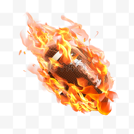 橄榄球燃烧火焰火光着火体育运动球类运动图片
