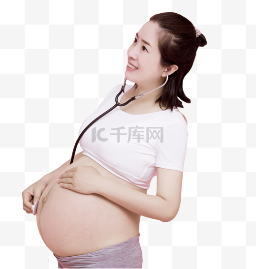 孕妇孕妈咪带听诊器图片