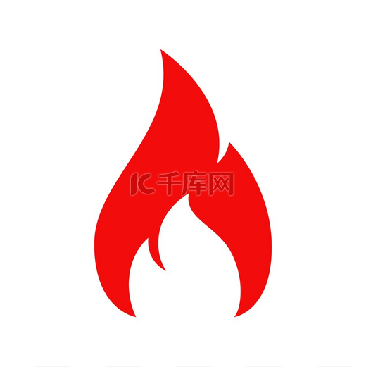 火，篝火孤立的矢量图标，火炬火焰，红色燃烧的篝火火焰符号与长长的挥舞着的舌头。图片