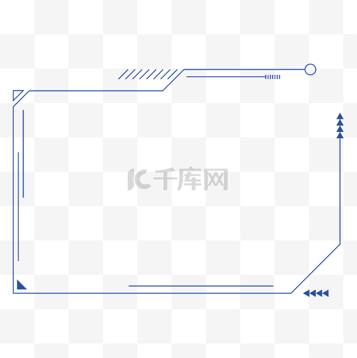 蓝色科技简约边框图片