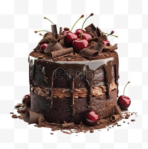 巧克力水果奶油生日蛋糕图片