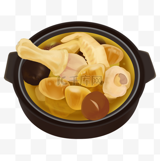 板栗炖鸡汤煲汤图片