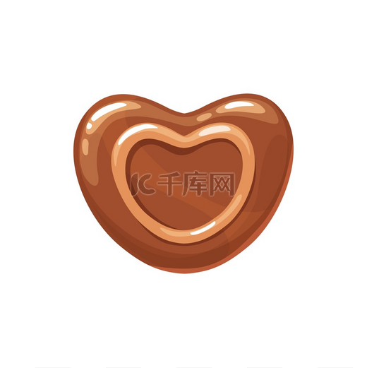 可可糖是一种孤立的心形巧克力糖矢量甜食巧克力可可糖孤立的心形糖果图片