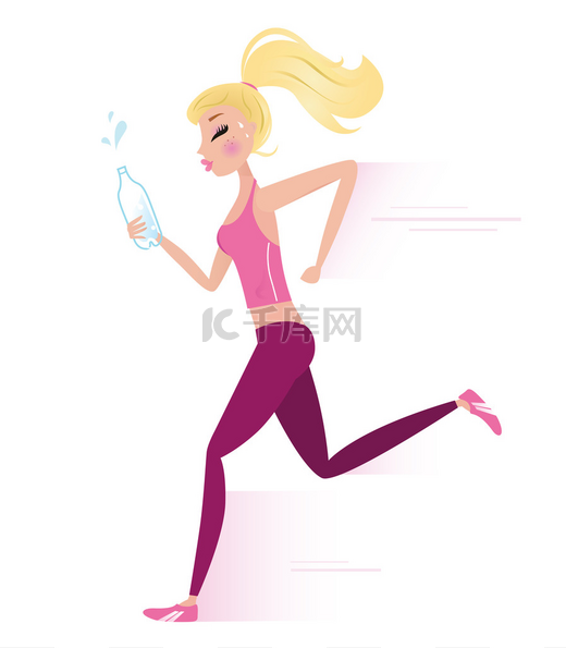 年轻运动女子慢跑或运行.图片