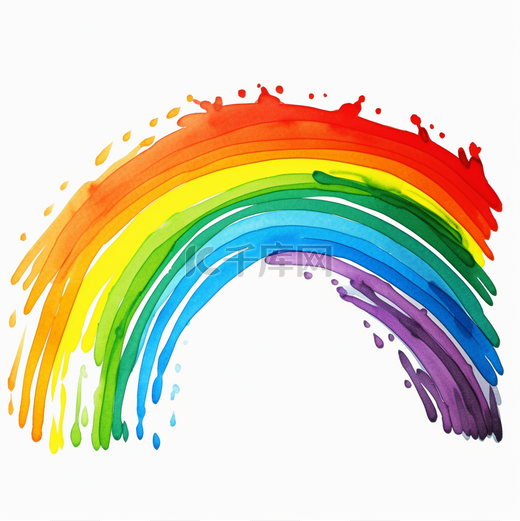 儿童手绘美丽彩虹图片