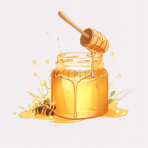 金黄色蜂蜜水饮品图片