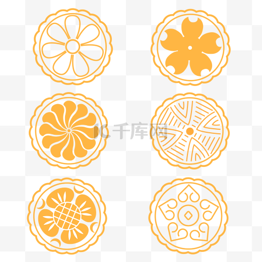 中秋中秋节月饼图案模具套图icon图标图片