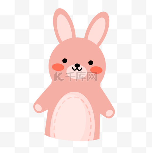 粉色小兔子手指木偶戏动物图片