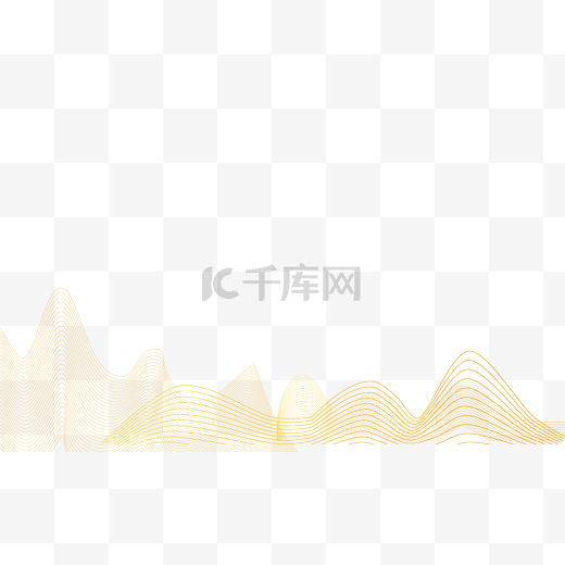 中式金色线条山水图片